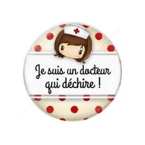 Cabochon résine a coller 25 mm pour docteur 