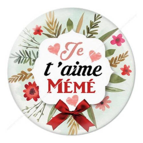 Cabochon résine a coller 25 mm mémé b1 