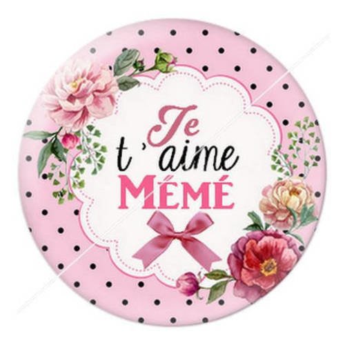 Cabochon résine a coller 25 mm mémé b3 