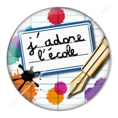 Cabochon résine a coller 25 mm école 1 