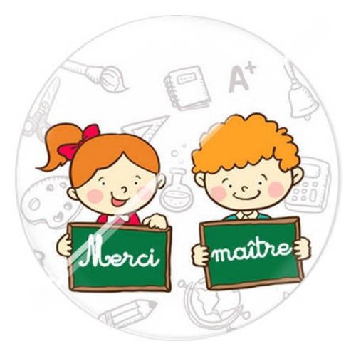 Cabochon résine a coller 25 mm merci maître 13 