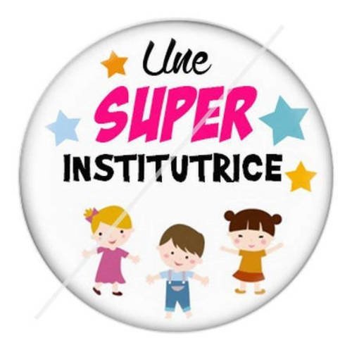 Cabochon résine a coller 25 mm pour institutrice instit 4 