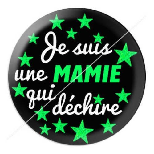 Cabochon résine a coller 25 mm mamie qui déchire 6 