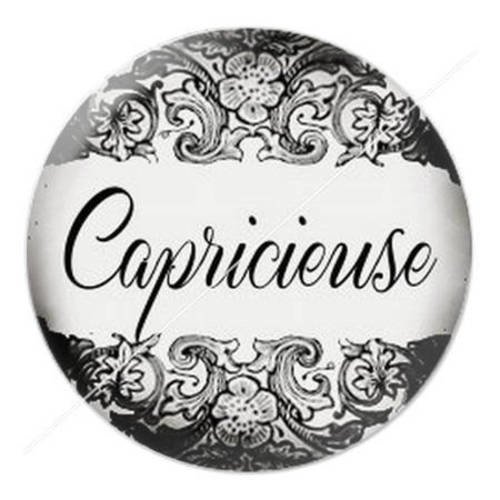 Cabochon résine a coller 25 mm capricieuse 