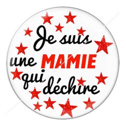 Cabochon résine a coller 25 mm mamie qui déchire 7 