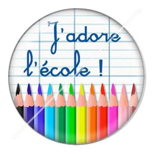 Cabochon résine a coller 25 mm école 3 