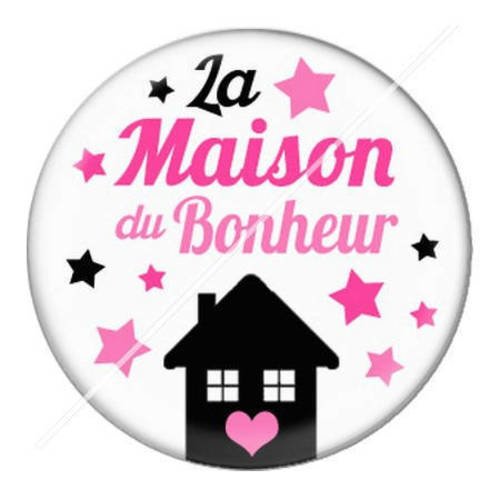 Cabochon résine a coller 25 mm la maison du bonheur 2 