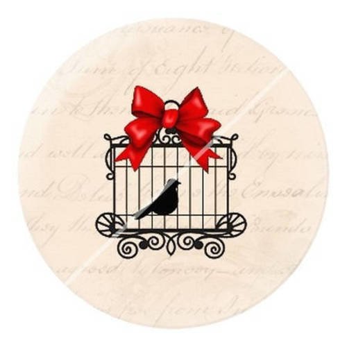 Cabochon résine a coller 25 mm infini cage oiseaux 3 