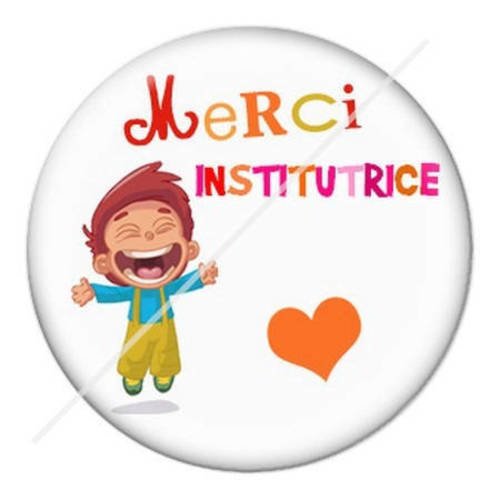 Cabochon résine a coller 25 mm pour institutrice instit 8 