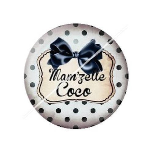 Cabochon résine a coller 25 mm mamzelle coco 7 