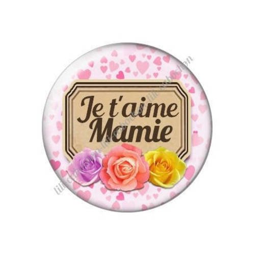 Cabochon résine a coller 25 mm  mamie m49 