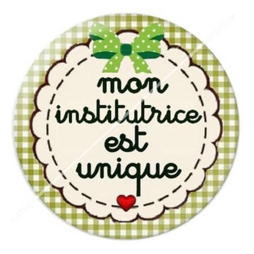 Cabochon résine a coller 25 mm institutrice 8 