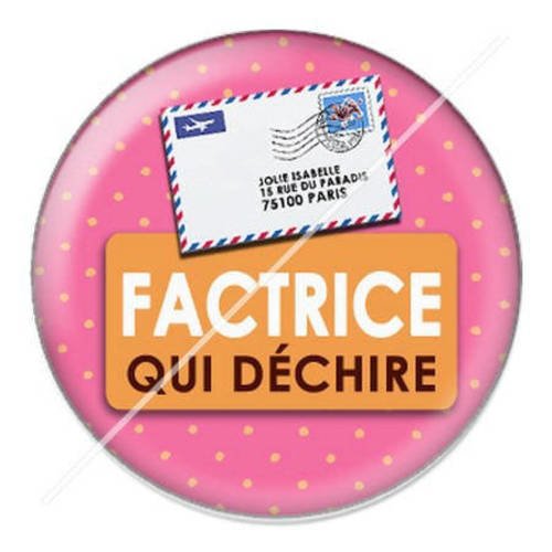 Cabochon résine a coller 25 mm factrice qui déchire 2 