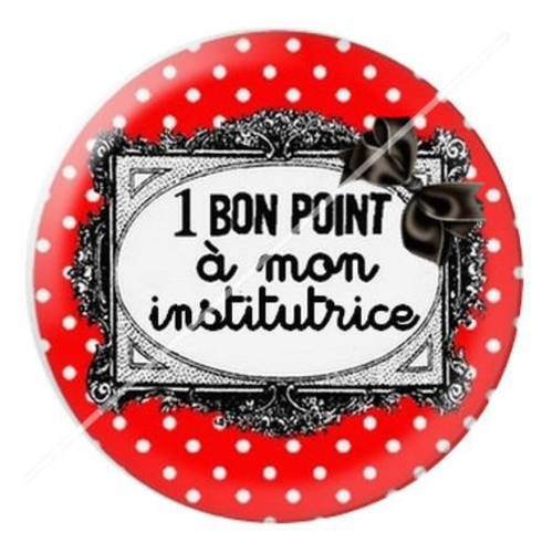 Cabochon résine a coller 25 mm institutrice 10 