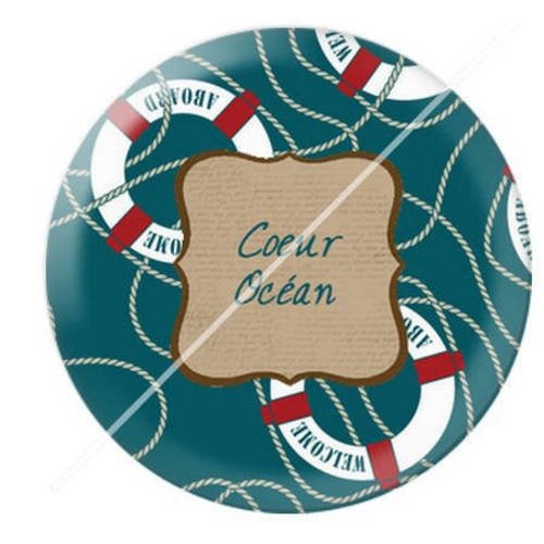 Cabochon résine a coller 25 mm la mer vacances été océan marin a1 