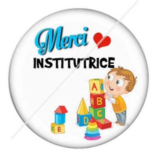 Cabochon résine a coller 25 mm pour institutrice instit 9 