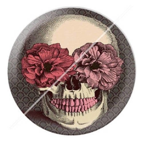 Cabochon résine a coller 25 mm skull tête de mort g7 