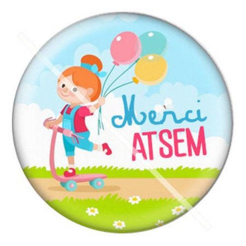 Cabochon résine a coller 25 mm pour atsem a5 