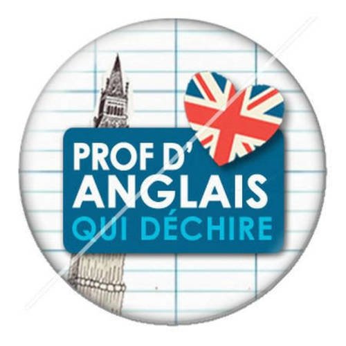 Cabochon résine a coller 25 mm prof d'anglais 9 