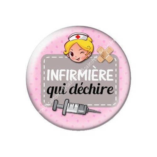 Cabochon résine a coller 25 mm infirmière j9 