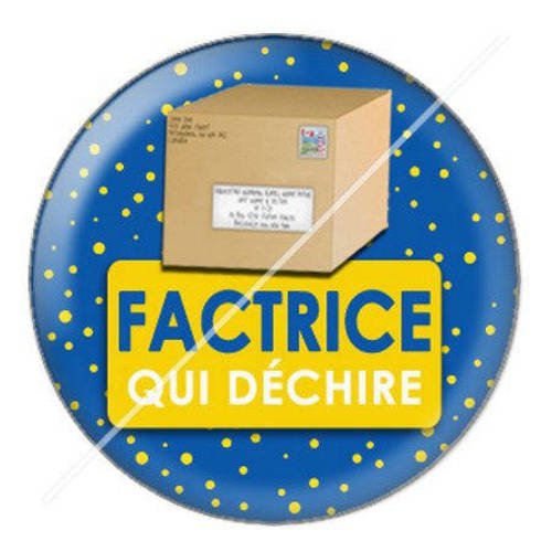 Cabochon résine a coller 25 mm factrice qui déchire 4 