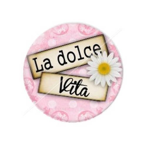 Cabochon résine a coller 25 mm sweet life dolce vita 5 