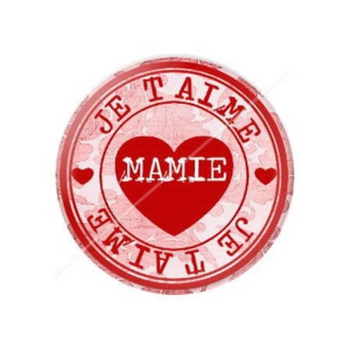 Cabochon résine a coller 25 mm je t'aime mamie a3 