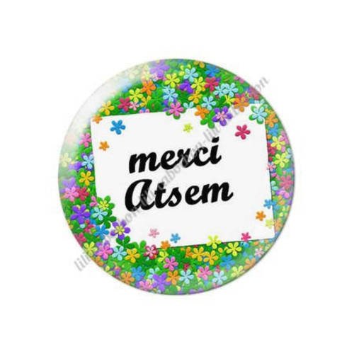 Cabochon résine a coller 25 mm merci atsem s6 