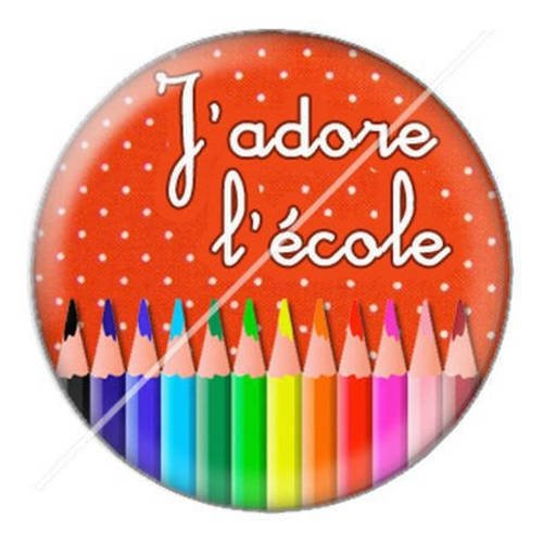 Cabochon résine a coller 25 mm école 12 