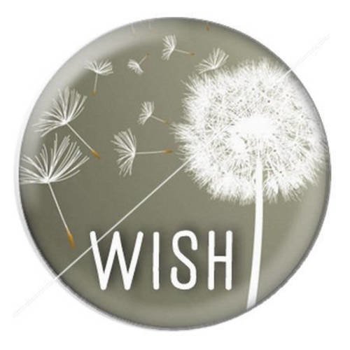 Cabochon résine a coller 25 mm pissenlit wish 15 