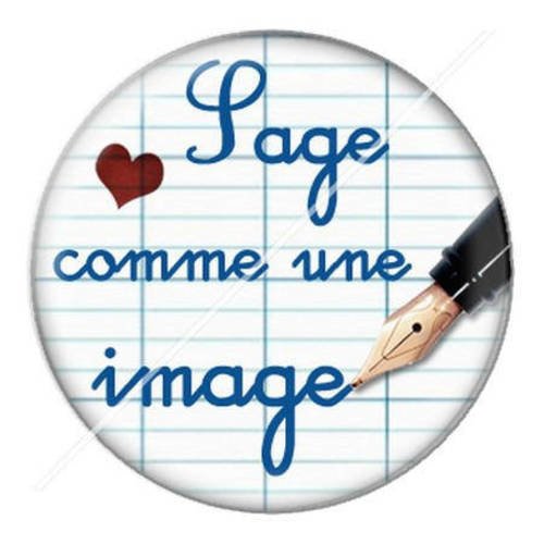 Cabochon résine a coller 25 mm école pipelette 10 