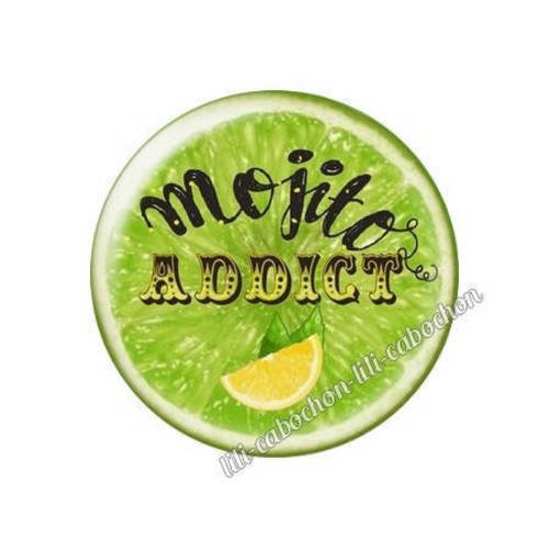 Cabochon résine a coller 25 mm mojito 46 