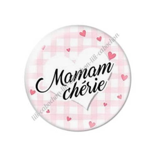 Cabochon résine a coller 25 mm maman v28 