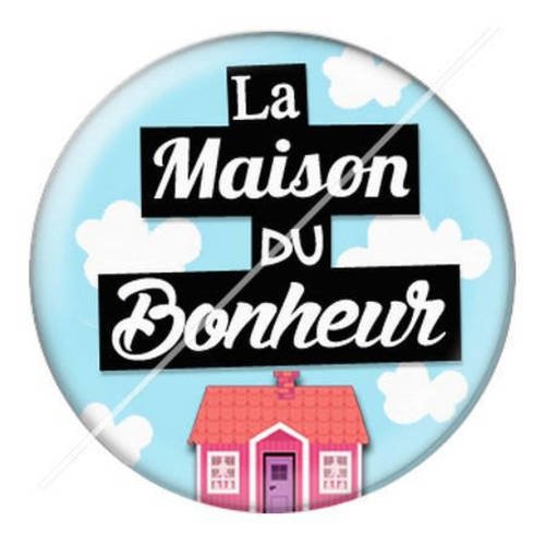 Cabochon résine a coller 25 mm la maison du bonheur 13 