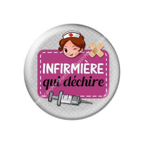 Cabochon résine a coller 25 mm infirmière j12 