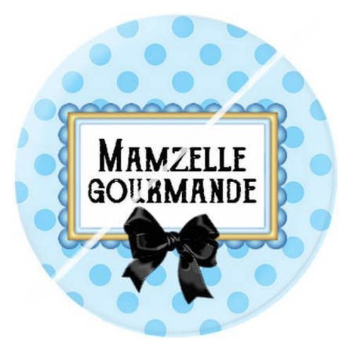Cabochon résine a coller 25 mm mam'zelle 1 