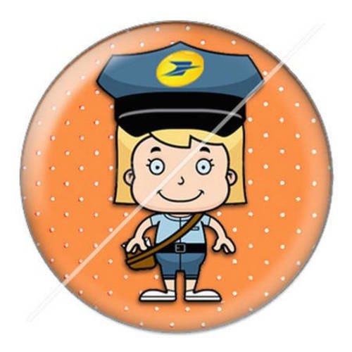 Cabochon résine a coller 25 mm factrice qui déchire 7 