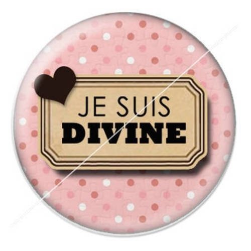 Cabochon résine a coller 25 mm je suis divine 