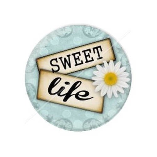 Cabochon résine a coller 25 mm sweet life 1 