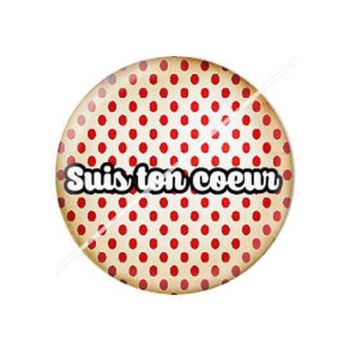 Cabochon résine a coller 25 mm coeur 2 