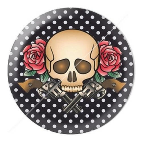 Cabochon résine a coller 25 mm skull tête de mort  a7 