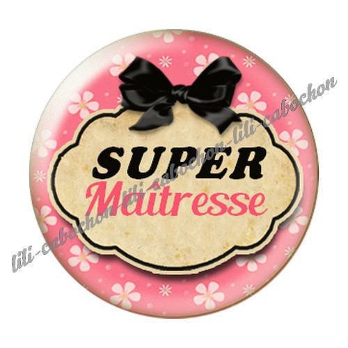 Cabochon résine a coller 25 mm maîtresse i46 