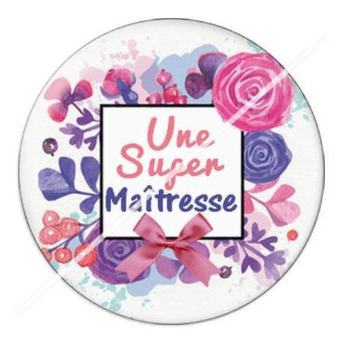 Cabochon résine a coller 25 mm maîtresse 2 