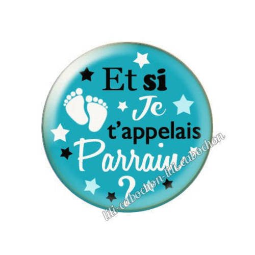 Cabochon résine a coller 25 mm annonce et si je 'appelais parrain? a59