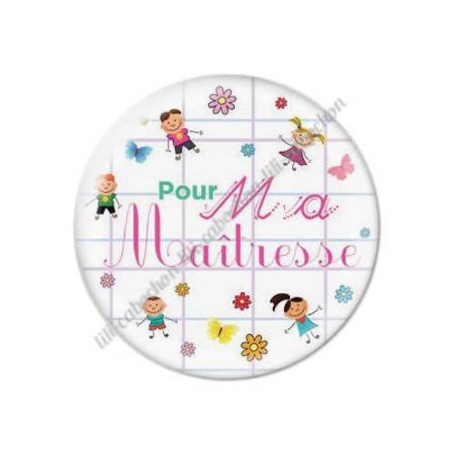 Cabochon résine a coller 25 mm maîtresse t7 