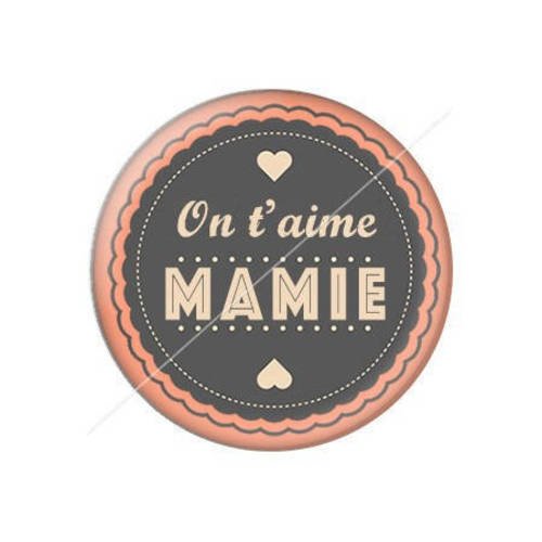 Cabochon résine a coller 25 mm mamie j3 