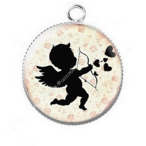 Pendentif cabochon résine saint valentin cupidon 4 