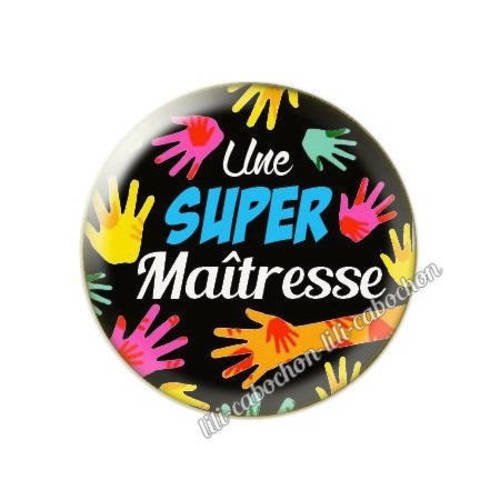 Cabochon résine a coller 25 mm maîtresse ab7 