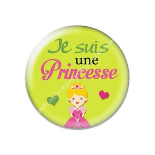Cabochon résine a coller 25 mm je suis une princesse 22 