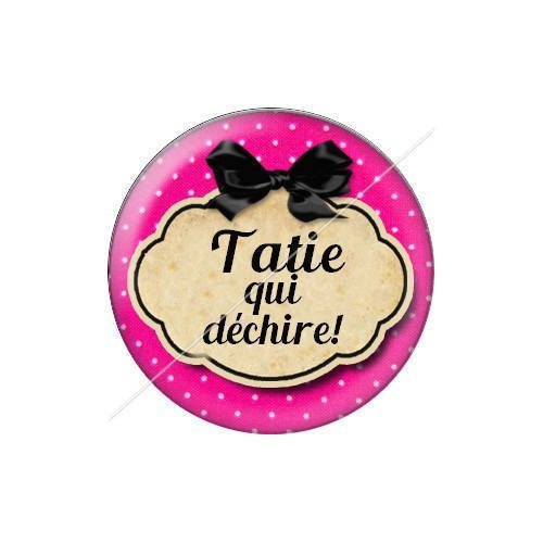 Cabochon résine a coller 25 mm tatie tata j53 